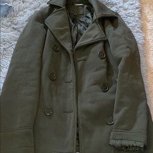 Army green trench coat